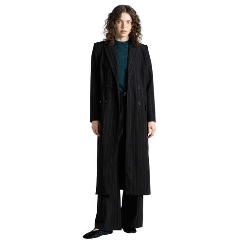 Cue Pinstripe Double Breasted Coat